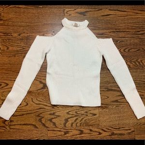 Foever21 Cold Shoulder Crop Sweater Top